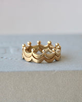 Royal ring med diamant dots - 18kt Rødguld