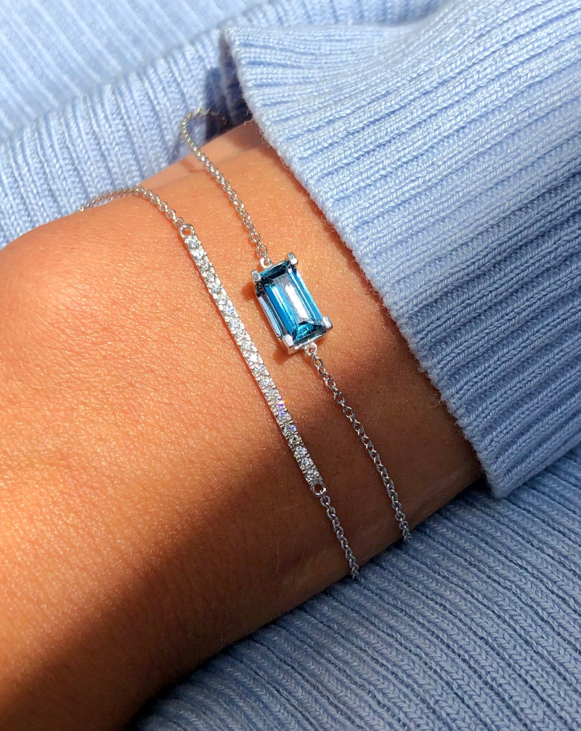 Nord London Blue armbånd - 18kt Hvidguld