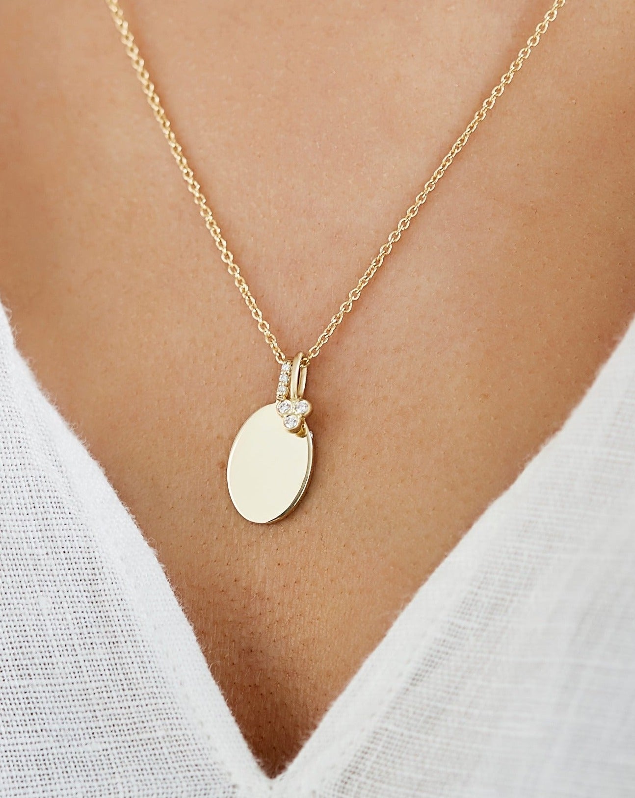 Signet diamant vedhæng