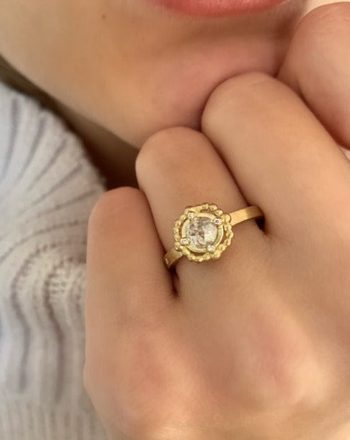 Orbit Grey diamantring - 18kt Rødguld