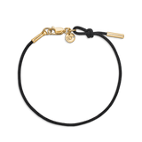 Inner Peace armbånd sort snor - 18kt Rødguld